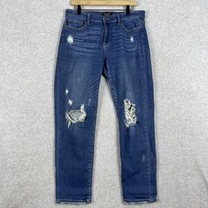 Judy Blue Womens Slim Fit Straight Leg Jeans Size 11/30 Destroyed Normcore Edgy